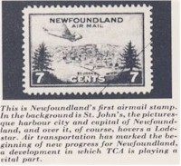 tmb newfoundland airmail stamp