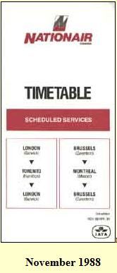 nationair timetable 1988